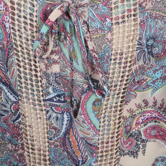 Daniel Rainn* Women's Sleeveless Boat Neck Tie Pullover Blouse Size Small~ Multi - Picture 5 of 9